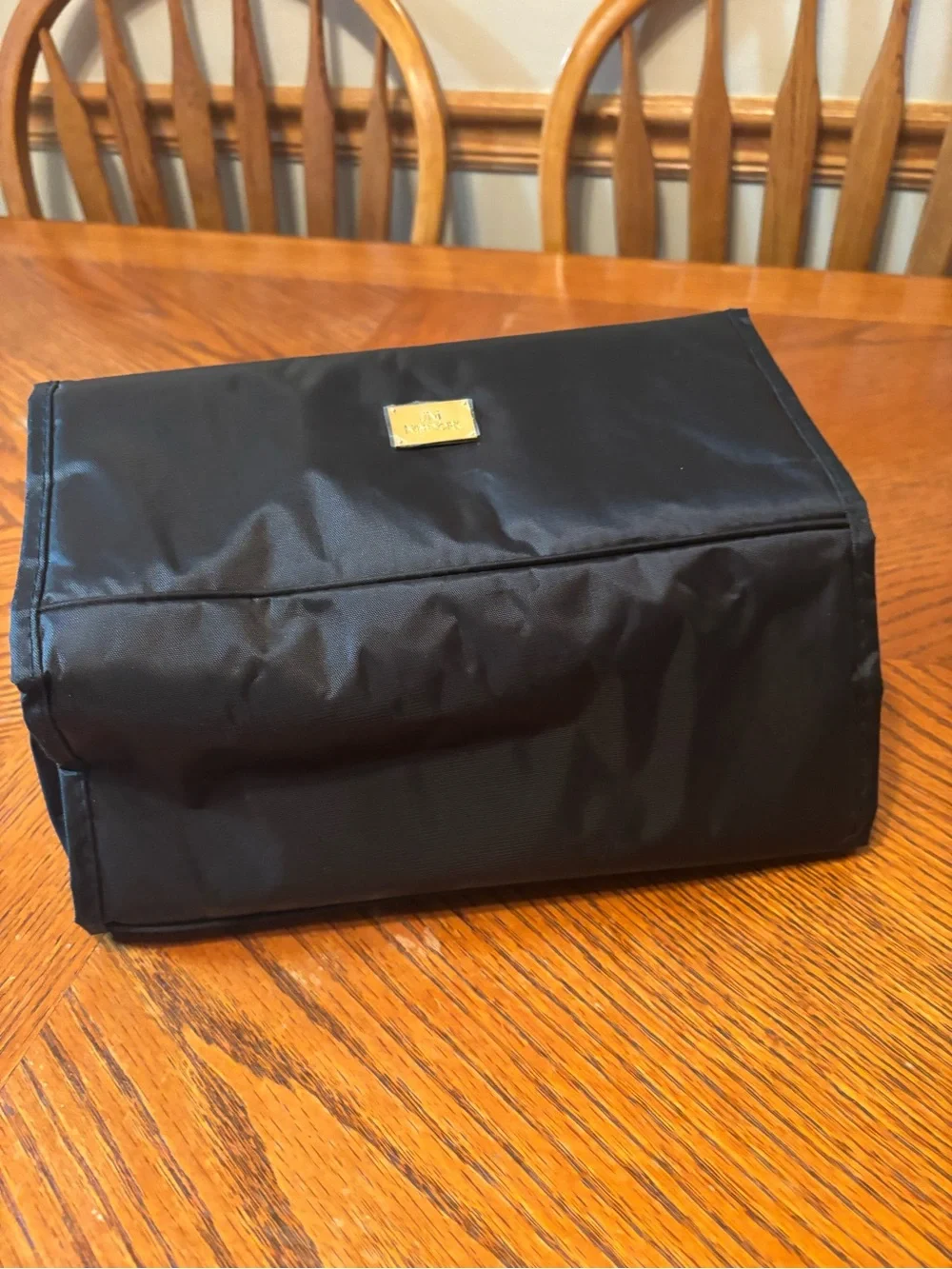 Compact Black Travel Organizer Tote with Top Handles